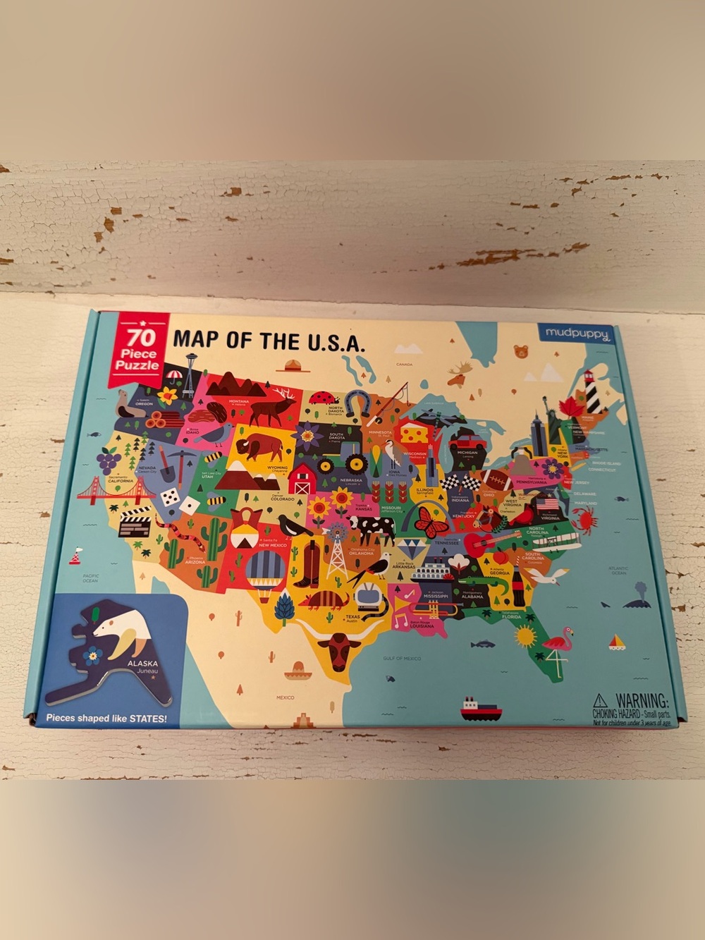 Mudpuppy Kids 'Map of the U.S.A.' 70-Piece Jigsaw Puzzle - Blue